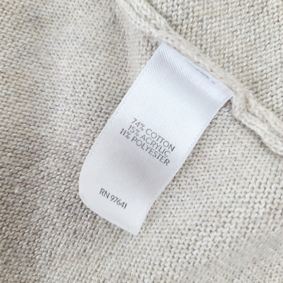 J. Jill Women's Boho Aztec Beige Heather Intarsia Cardigan Size M - Picture 4 of 4